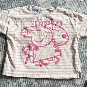 ✨5/$25✨Peppa Pig Pink Stripe Graphic Tee by Peppa Pig